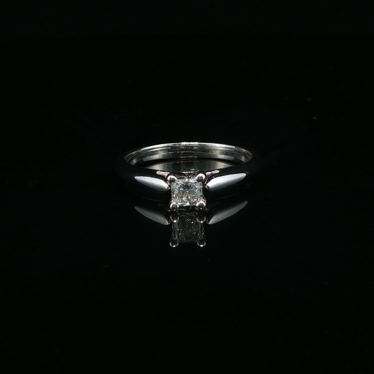 Princess Cut Diamond Solitaire Ring in White Gold
