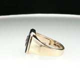 Yellow Gold Onyx Signet Ring with Center Accent