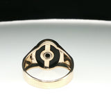 Yellow Gold Onyx Signet Ring with Center Accent