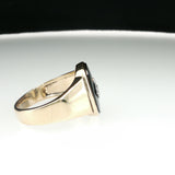 Yellow Gold Onyx Signet Ring with Center Accent