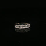 Triple Row Diamond Band Ring — White Gold