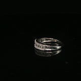Triple Row Diamond Band Ring — White Gold