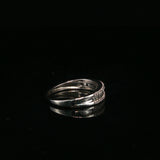 Triple Row Diamond Band Ring — White Gold