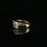 Yellow Gold Multi-Row Diamond Band Ring