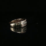 Yellow Gold Multi-Row Diamond Band Ring