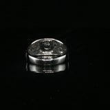 White Gold Diamond Signet Ring With Watch Link Design