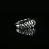 White Gold Diamond Signet Ring With Watch Link Design