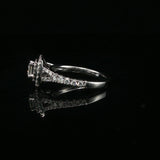 Princess Cut Double Halo Diamond Engagement Ring White Gold