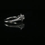 Princess Cut Double Halo Diamond Engagement Ring White Gold