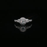 White Gold Diamond Halo Engagement Ring