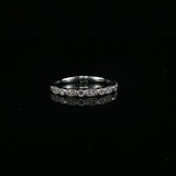 White Gold Scalloped Milgrain Diamond Band Ring