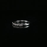 White Gold Scalloped Milgrain Diamond Band Ring