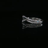 Emerald Cut Diamond Split Shank Engagement Ring — White Gold