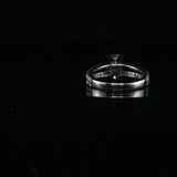 Emerald Cut Diamond Split Shank Engagement Ring — White Gold