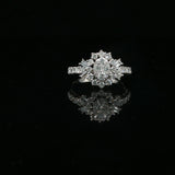 Diamond Cluster Cocktail Ring in White Gold