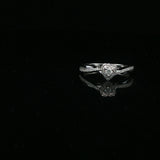 Diamond Heart Halo Engagement Ring in White Gold