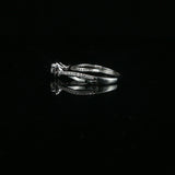 Diamond Heart Halo Engagement Ring in White Gold