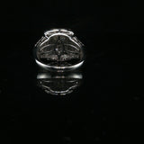 White Gold Diamond Cluster Halo Cocktail Ring