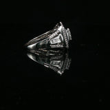 White Gold Diamond Cluster Halo Cocktail Ring