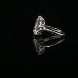 Emerald-Cut Kunzite Solitaire Ring in Silver