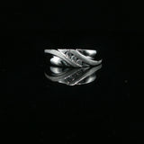 White Gold Diamond Band Ring with Diagonal Channel Setting