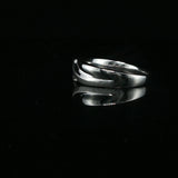 White Gold Diamond Band Ring with Diagonal Channel Setting