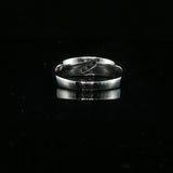 White Gold Diamond Band Ring with Diagonal Channel Setting