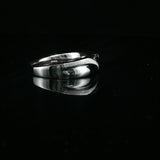 White Gold Diamond Band Ring with Diagonal Channel Setting