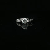 Diamond Solitaire Ring with Twisted Band in White Gold