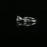 Diamond Solitaire Ring with Twisted Band in White Gold