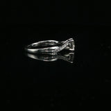 Diamond Solitaire Ring with Twisted Band in White Gold