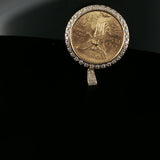 Yellow Gold Diamond Coin Pendant