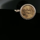 Yellow Gold Diamond Coin Pendant