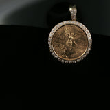 Yellow Gold Diamond Coin Pendant