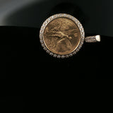 Yellow Gold Diamond Coin Pendant