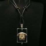 Onyx and White Gold Charm Necklace with Mythological Motif