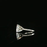 Princess Cut Diamond Ring with Pavé Band in White Gold