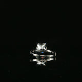 Princess Cut Diamond Ring with Pavé Band in White Gold