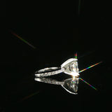 Princess Cut Diamond Ring with Pavé Band in White Gold