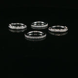 Princess Cut Diamond Ring with Pavé Band in White Gold