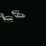 Princess Cut Diamond Ring with Pavé Band in White Gold