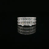 White Gold Multi-Row Diamond Band Ring