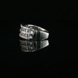 White Gold Multi-Row Diamond Band Ring
