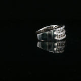 White Gold Multi-Row Diamond Band Ring