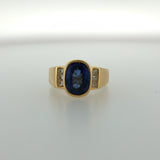 Bezel-Set Royal Blue Sapphire Ring in Yellow Gold