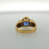 Bezel-Set Royal Blue Sapphire Ring in Yellow Gold