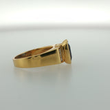 Bezel-Set Royal Blue Sapphire Ring in Yellow Gold