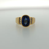 Bezel-Set Royal Blue Sapphire Ring in Yellow Gold