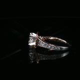 Cushion Cut Diamond Halo Engagement Ring in White Gold