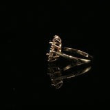 Royal Blue Sapphire and Diamond Halo Cocktail Ring in Yellow Gold